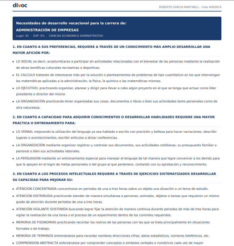 Reporte detallado DIVOC